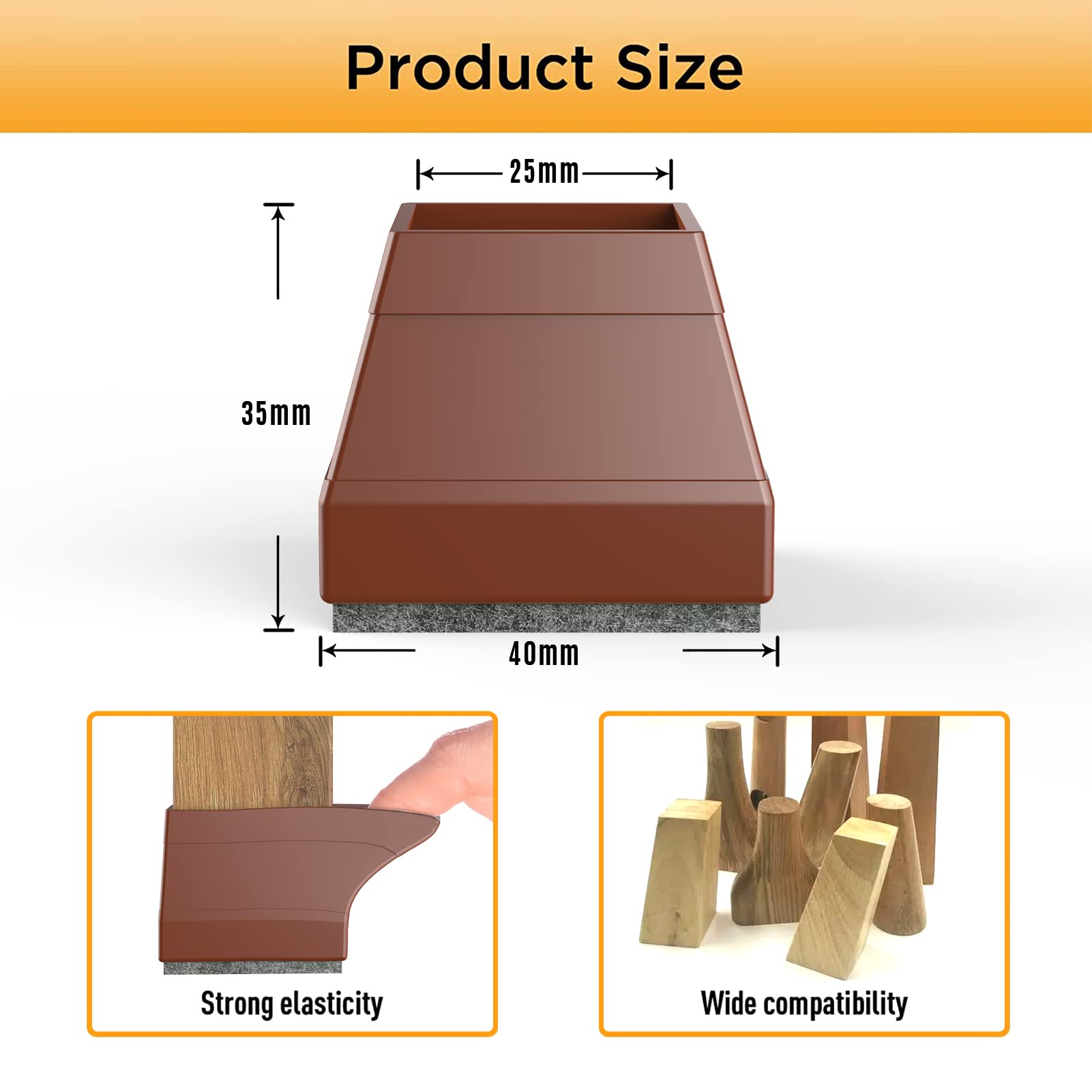 Unique Bargains 12pcs Transparent Chair Leg Floor Protectors 1.2inch Square PVC Chair Leg Caps For Hardwood Floors Non-Slip Reduce Noise Table Furniture Cover In The Felt Pads Department At - View #6