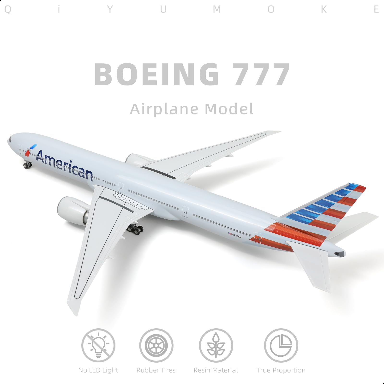 Amazon.co.jp: QIYUMOKE 1/150 ボーイング777-300ER AA航空 18.5インチ