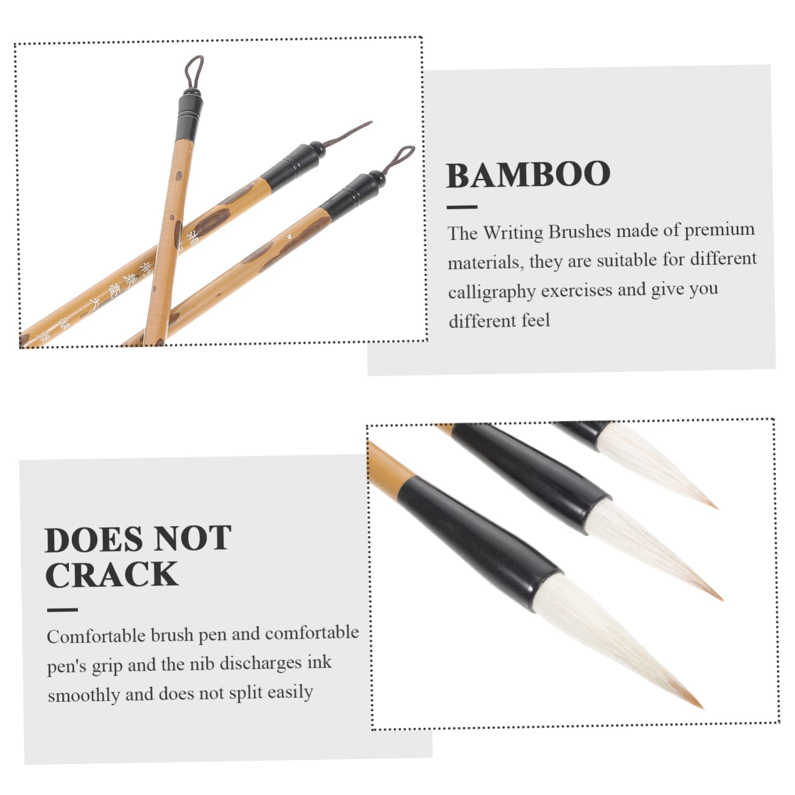 TEHAUX 15pezzi Pennelli Per Calligrafia Cinesi Brush Per Scrittura e Pittura Multifunzione Per Disegno e Esercizi Di Calligrafia