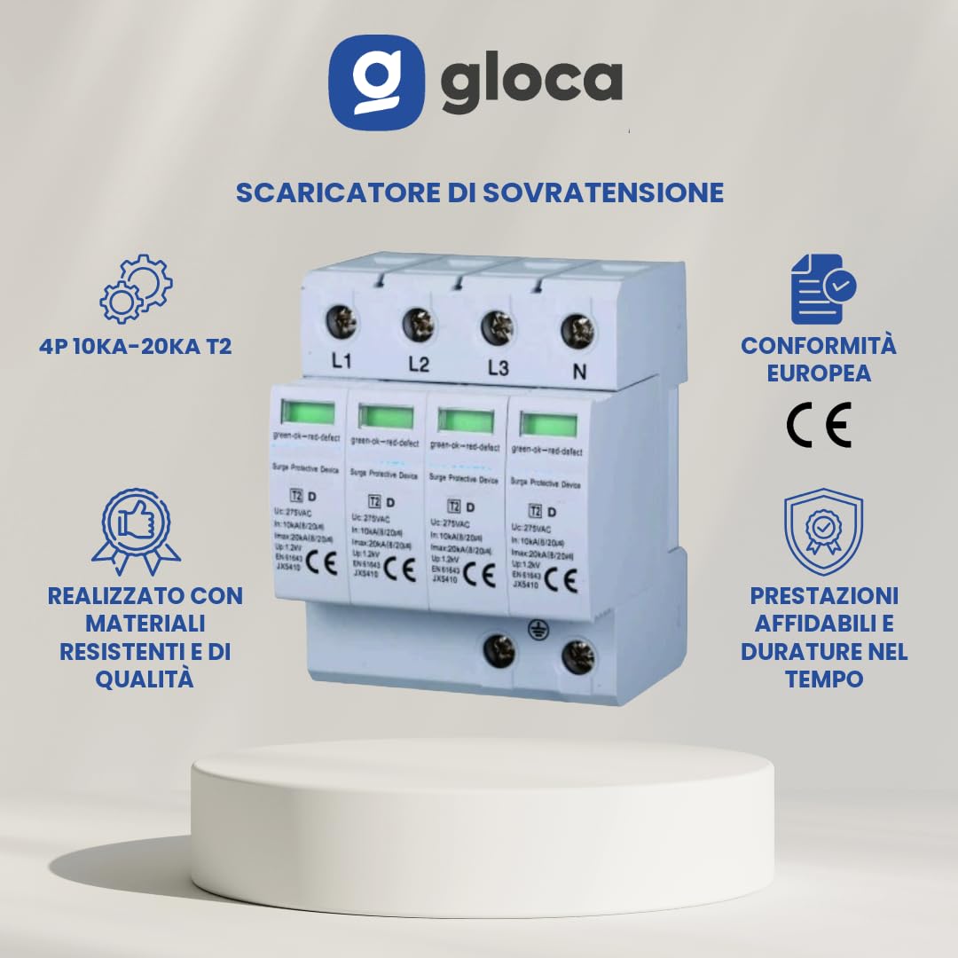 gloca Scaricatore Di Sovratensione 4P 10KA-20KA T2