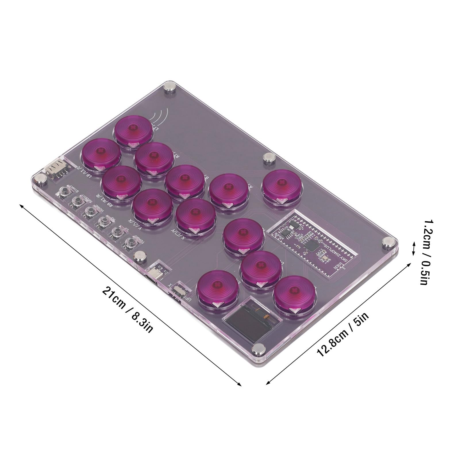 Controlador Mecánico de Latencia Ultra Baja Fight Stick de 13 Teclas para Steam Deck 8,3x5x0,5 Pulgadas