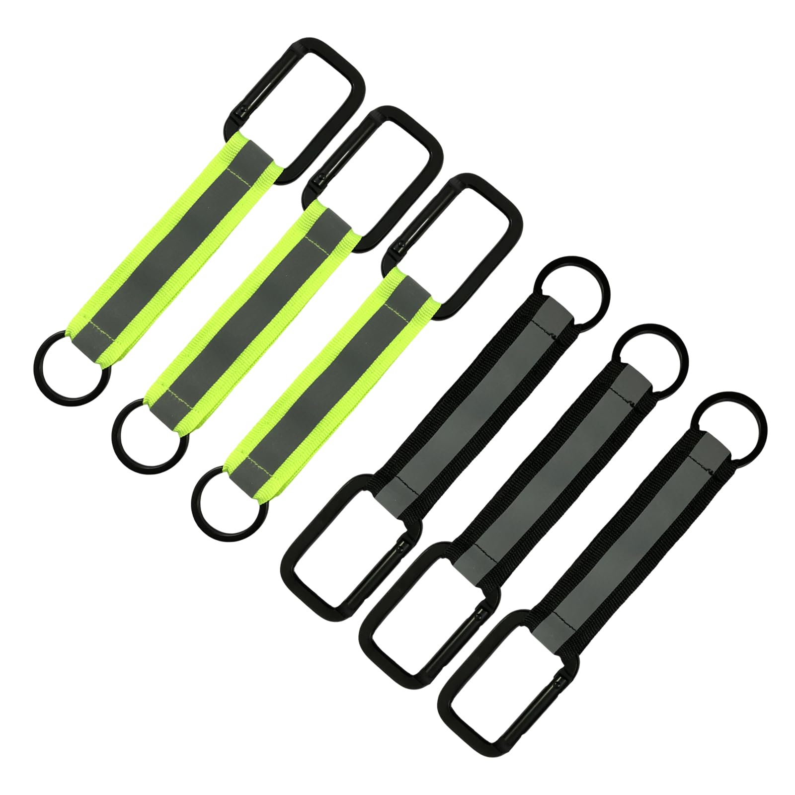 Reflective Firefighter Keychain with Reflective Patch Holder Ring Heavy Duty Firefighter Accessories . high visibility reflective gear for running, biking etc nighttime outdoor activities.(6 Pcs)