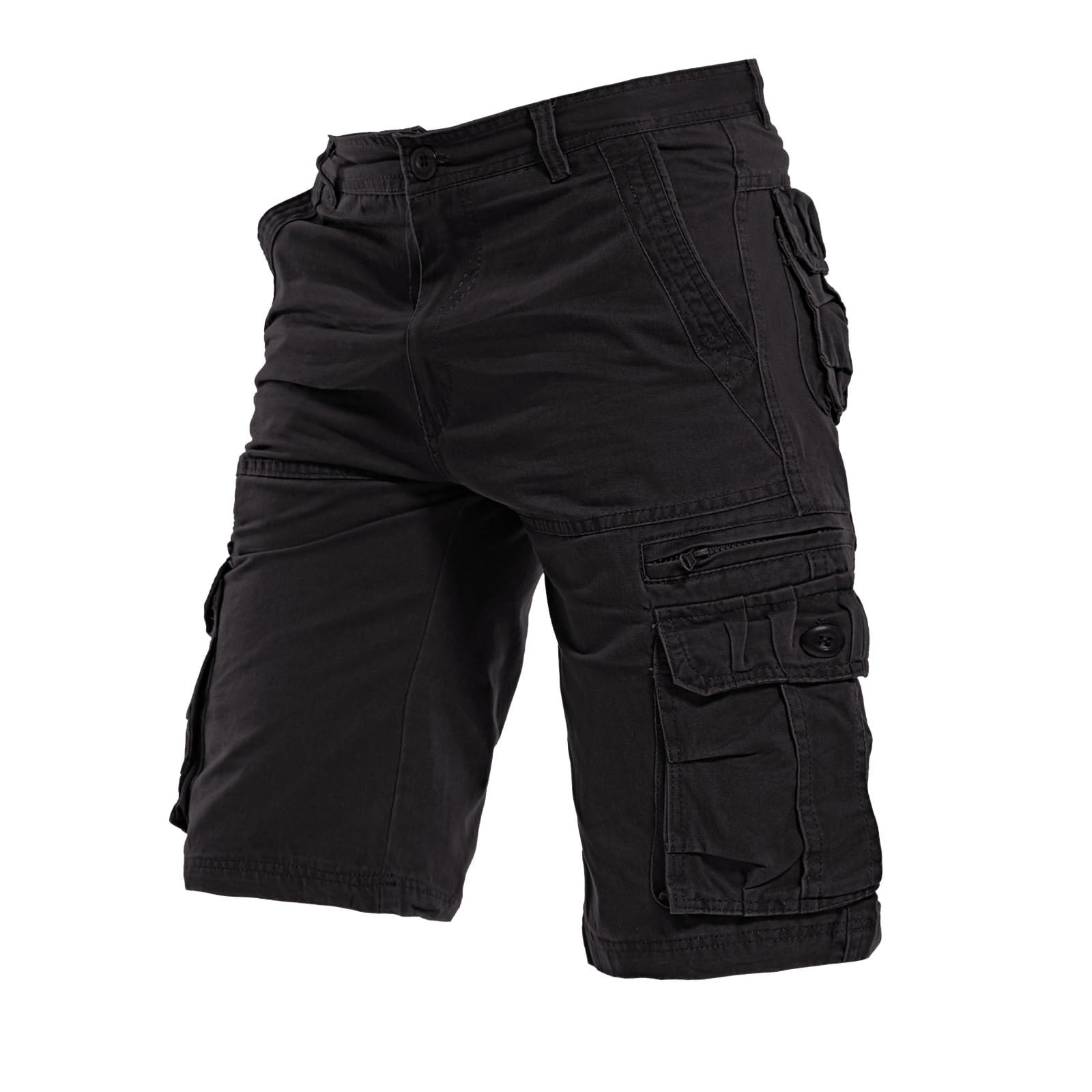 Pantalones cortos cargo pesados para hombre, pantalones cortos capri con múltiples bolsillos para hombre, ajuste relajado, pantalones cortos de trabajo al aire libre, pantalones cortos tácticos