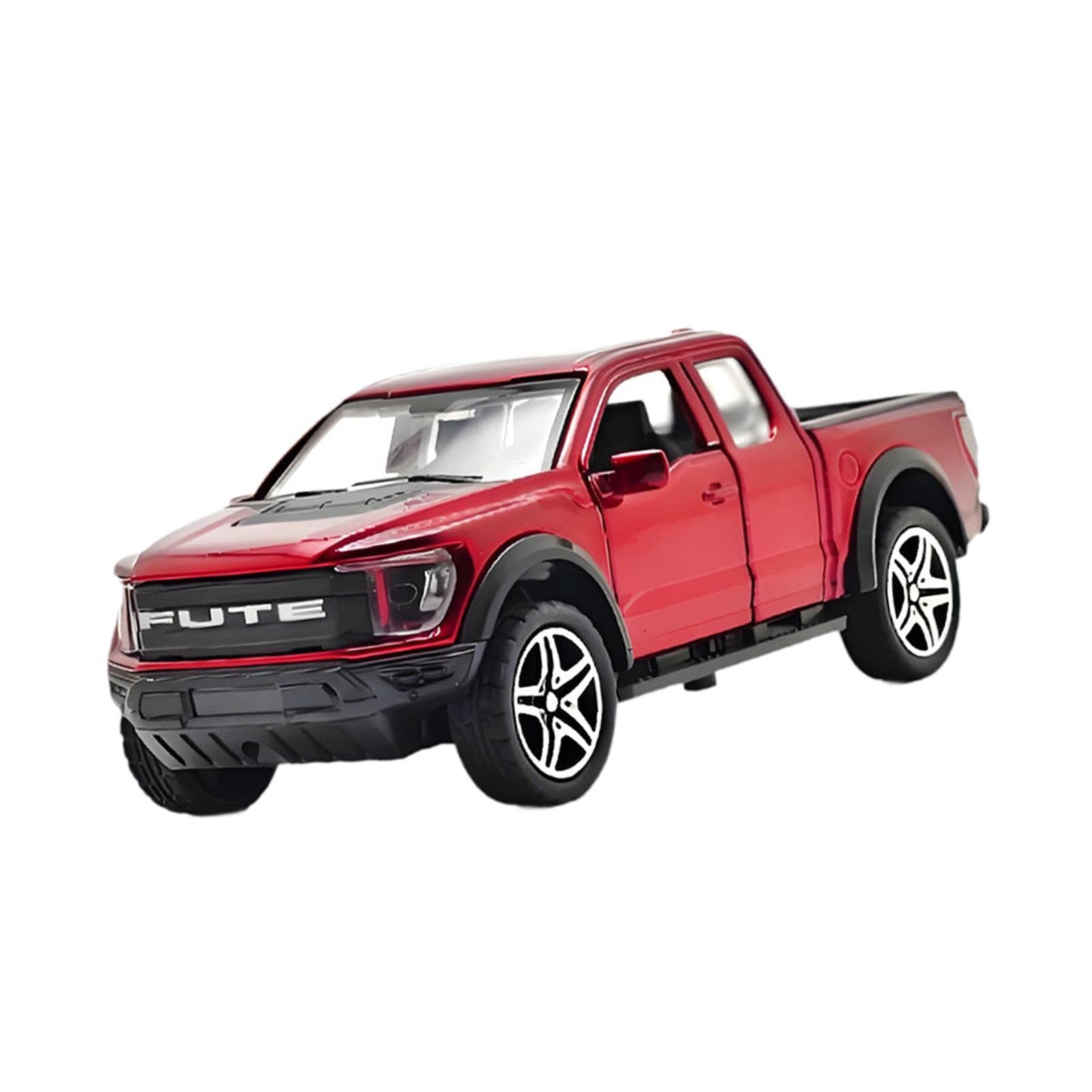 Colcolo 1/36 Pickup Truck, Pull Back Vehicle Toy, Realistic Portable Sturdy Casting Car Model for Boys 3 4 5 6 7 Year Old Kids, Red