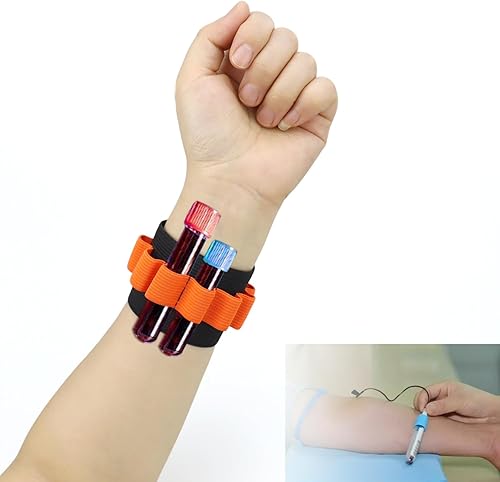 Miniatura 3 de Paquete de 3 soportes para tubo de flebotomía, pulsera de tubo de extracción de sangre, correa para 8 tubos de flebotomía