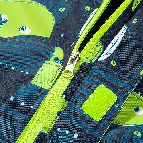 Toddler Girls Hooded Fleece Rain Jacket Zip Print Windbreaker Outerwear Fall Warm Slim Fit Coat with Pocket2