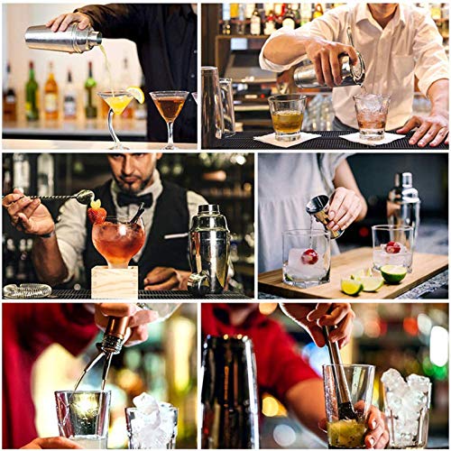 Bar Set, 19 Stuk Roestvrijstalen Cocktail Shaker Bar Tools, Met Roterende Displaystandaard, Premium Barting-Kit Voor… - Afbeelding 3