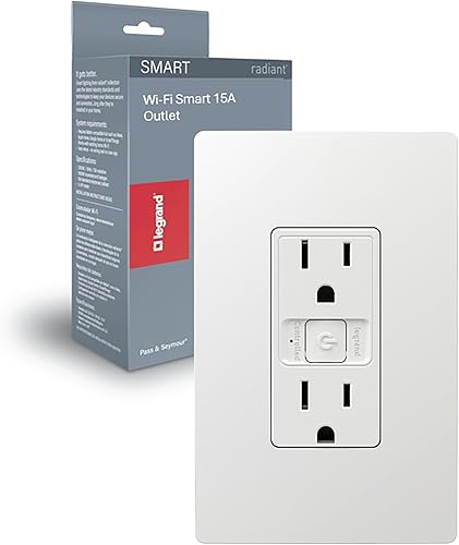 Legrand Radiant® Enchufe inteligente Wi-Fi Matter 15A, configuración sin esfuerzo, compatibilidad mejorada con Apple HomeKit, Google Home, Alexa y