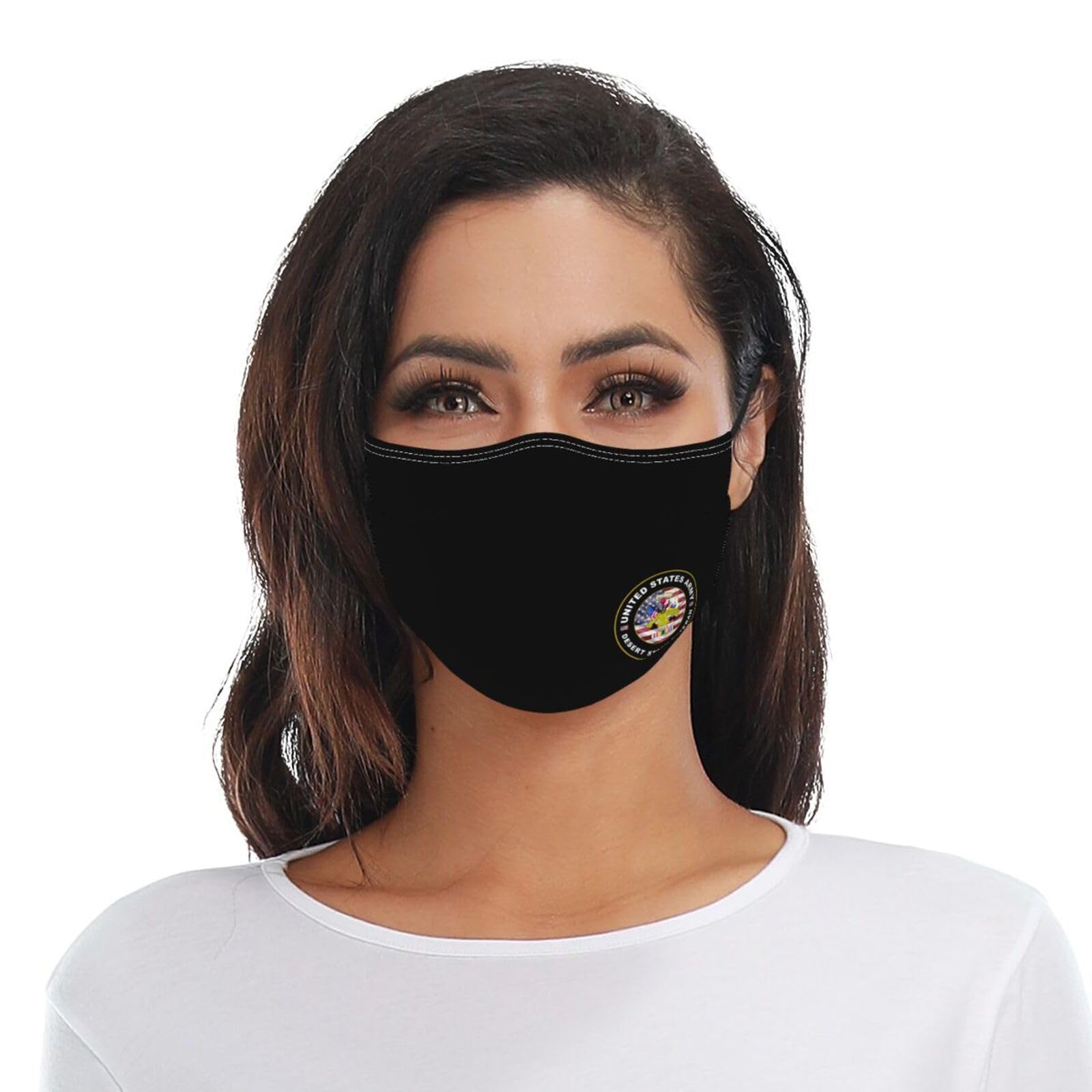 Rqwaaed Army Desert Storm Veteran Face Mask Washable Reusable Adults Breathable With 2 Filters