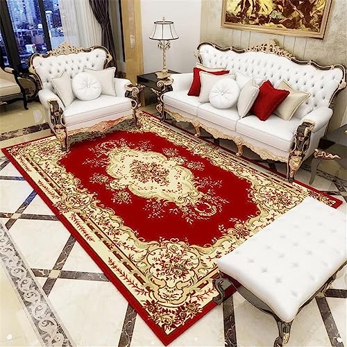 Moquette chambre et tapis salon rouge à fleurs 40x60cm pour déco ado