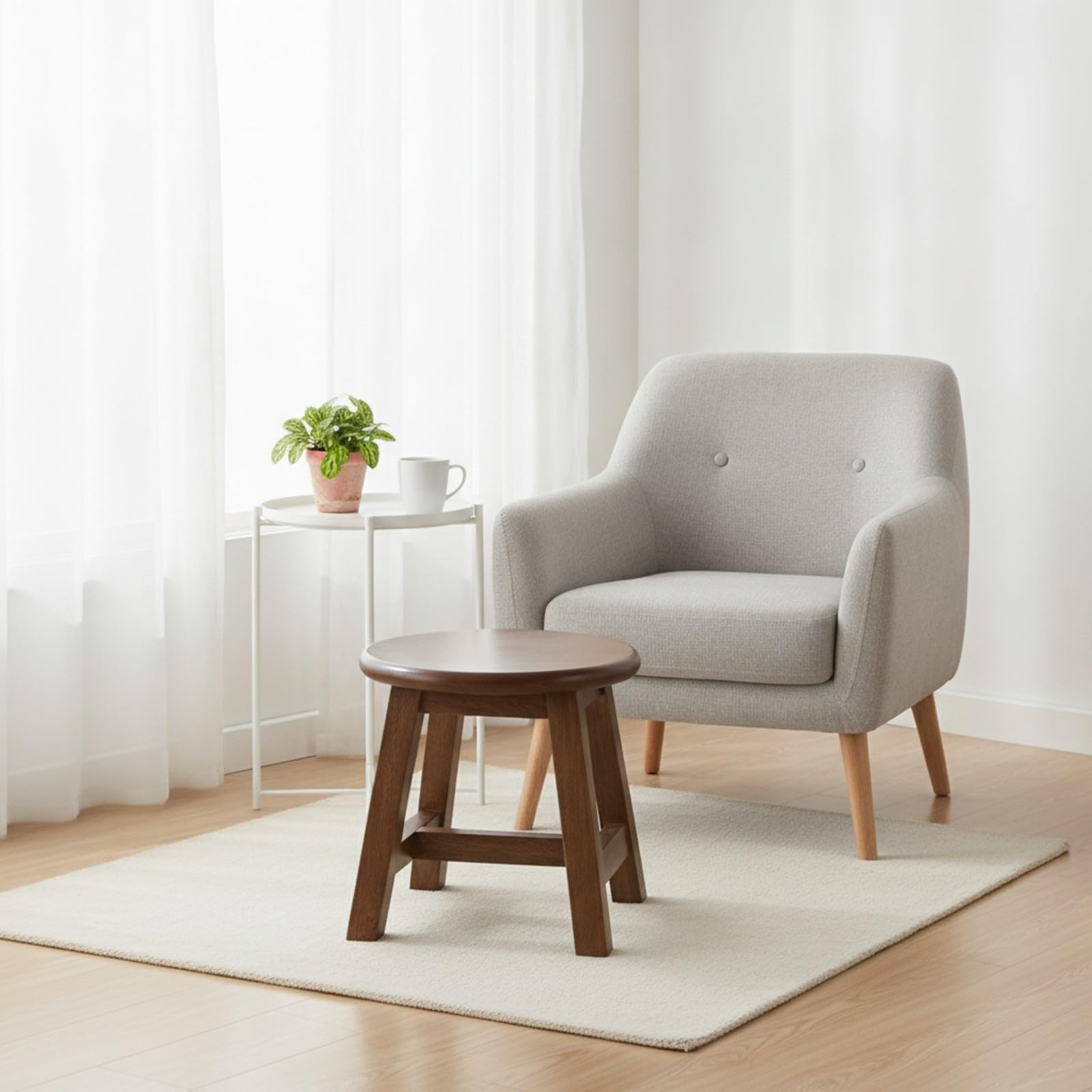 Taburete Compacto Resistente, Taburete bajo, Estable, Banco, para Recibidor, Salón, Niños