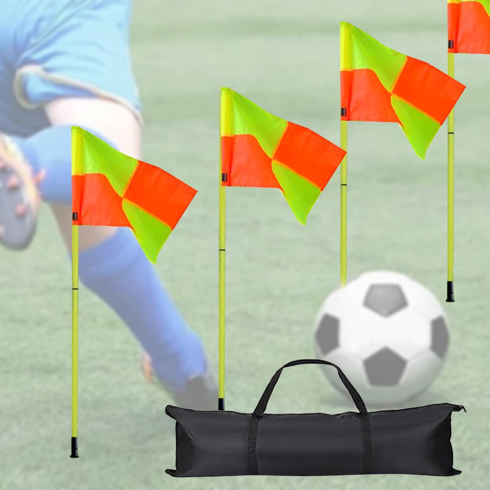 TISHITA Set di 4 Bandierine per Angoli da Calcio, per L'agilità del Calcio per L'allenamento Sportivo di Hockey