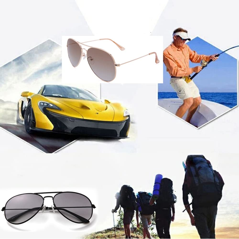 Bifokale Lesebrille Photochrome Sonnenbrille 1 Paar Pilotenbrille Herren Damen Metall Lesehilfe Brille, Fliegerbrille, Anti Blaulicht, Anti-UV, Leser, Schwarz (Color : Black, Size : +2.50)