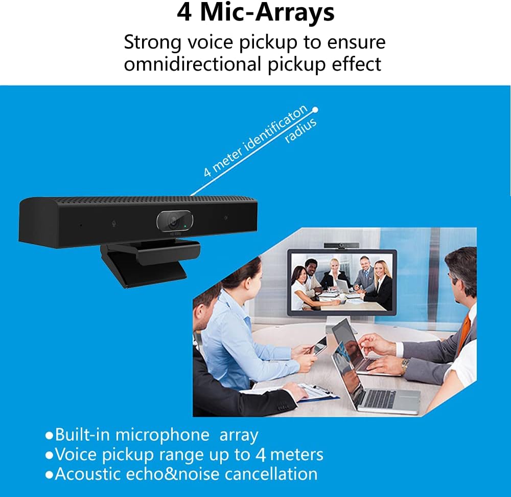 iTOPVIS 2K Conference Room Camera with AI Face Tracking and Auto Zoom,3