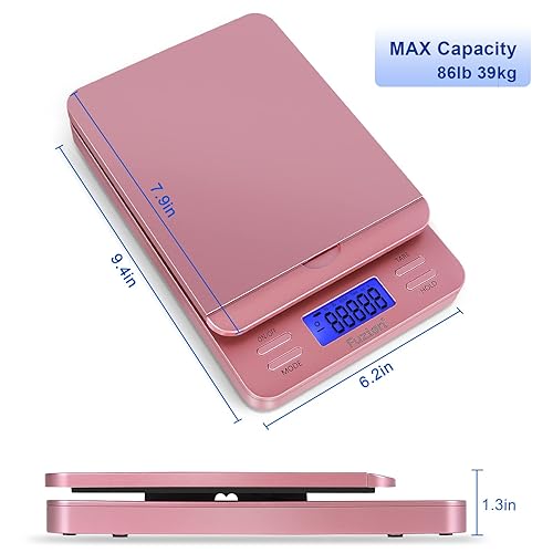 Miniatura 3 de Fuzion Báscula de envío, báscula de franqueo digital para paquetes de 86 lb/0.1 oz con sujeción y tara, báscula postal con soporte abatible, báscula