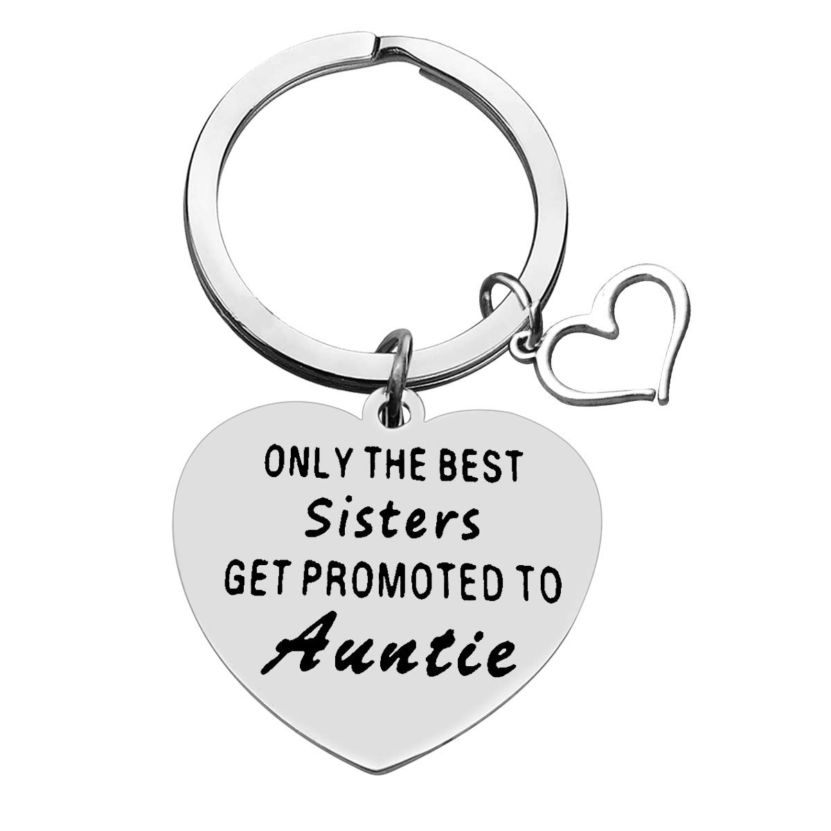 Ciyumu Women's Silver Sister Keychain Sister Gift From Sister New Aunt Gift Aunt To Be Gift New Auntie Gift Sister Valentines Christmas Birthday Gift Only The Best Sisters Get Promoted To Auntie Keyring Expecting Aunt Gift
