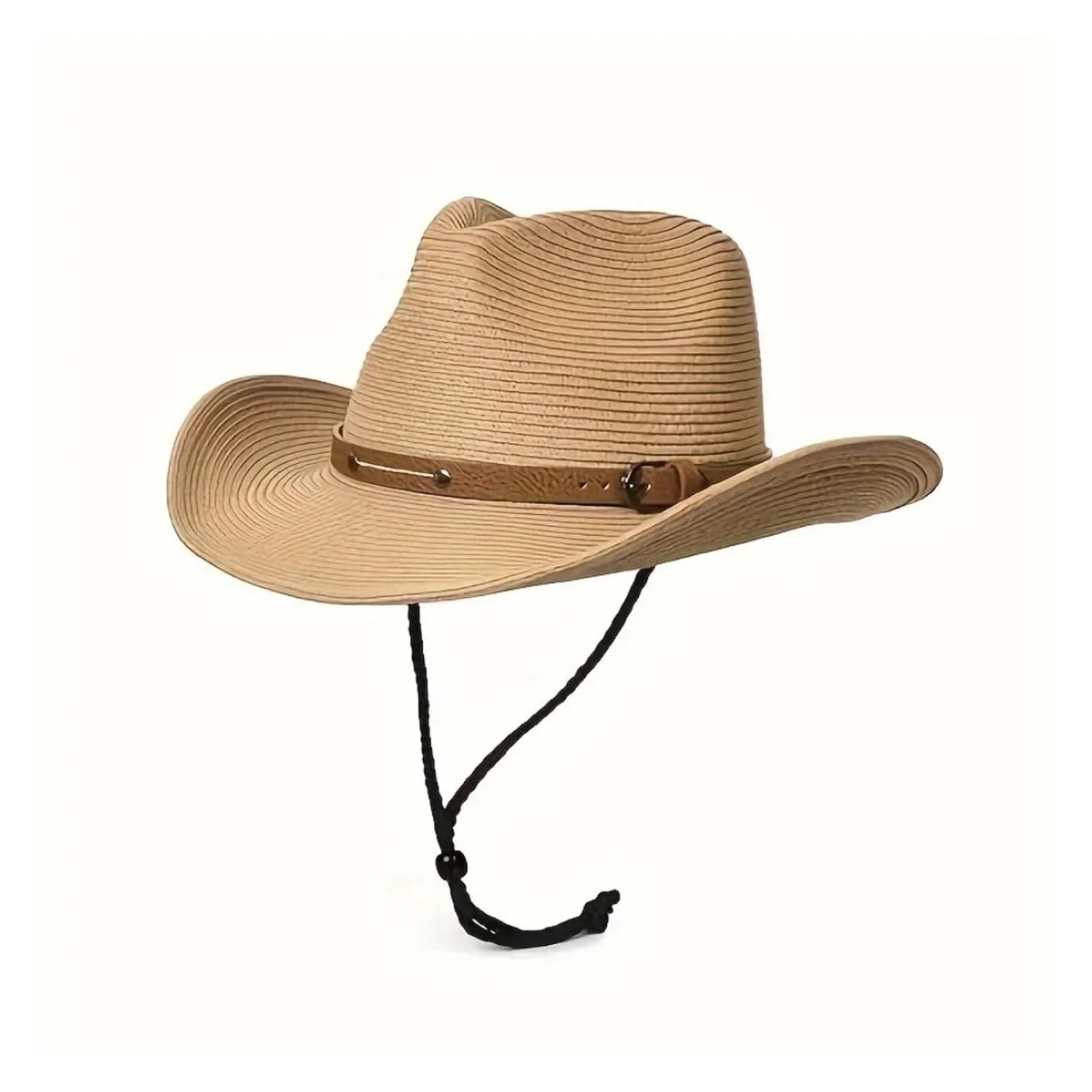 Sombrero Cowboy Sombrero vaquero de paja ala ancha unisex plegable, con protección solar, ideal for playa y verano, cordón for el viento