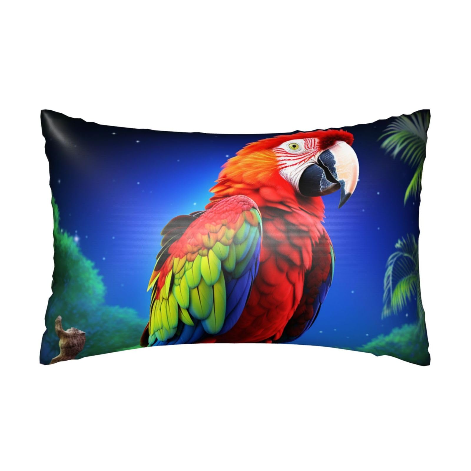 Satin Pillowcase for Hair and Skin, Parrot Pillow Case Queen Size 20x30 Inches, Cooling Silky Pillowcases with Zipper Ultra Smooth and Soft Pillow Cover for Sleeping
