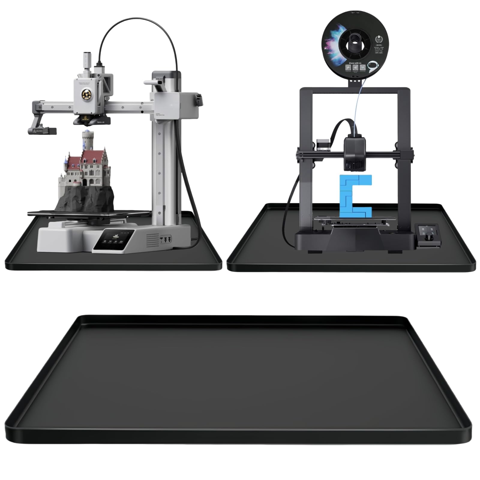 Frezonika Silicone Mat for 3D Printers, Anti-Slip Pad Compatible with Flashforge, Comgrow, Elegoo, Bambulab and Most of 3D Printers, Desk Surface