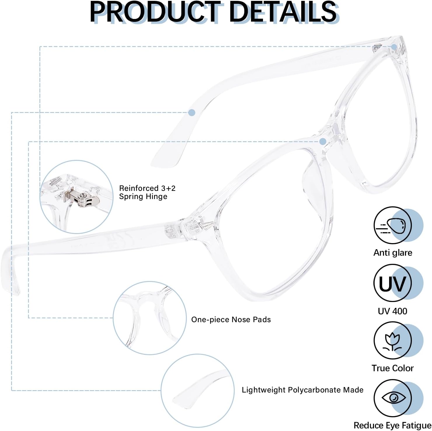 OPTOFENDY Bifocal Reading Glasses for Women Men, Blue Light Blocking Computer Readers with Anti Glare/Eyestrain - Image 3