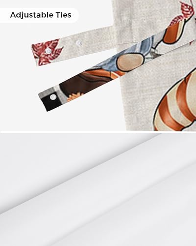 Miniatura 7 de Pumpkin Gnome Fall Tie Up Valance for Kitchen Windows, Adjustable Window Valance Kitchen Curtains Window Topper Short Curtain for Living Room,