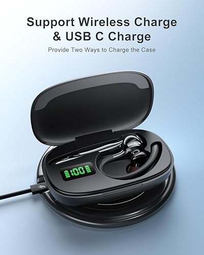 Miniatura 2 de Auriculares inalámbricos con Bluetooth, auriculares de botón con cancelación de ruido, micrófono manos libres, tiempo de espera de 160H, auriculares