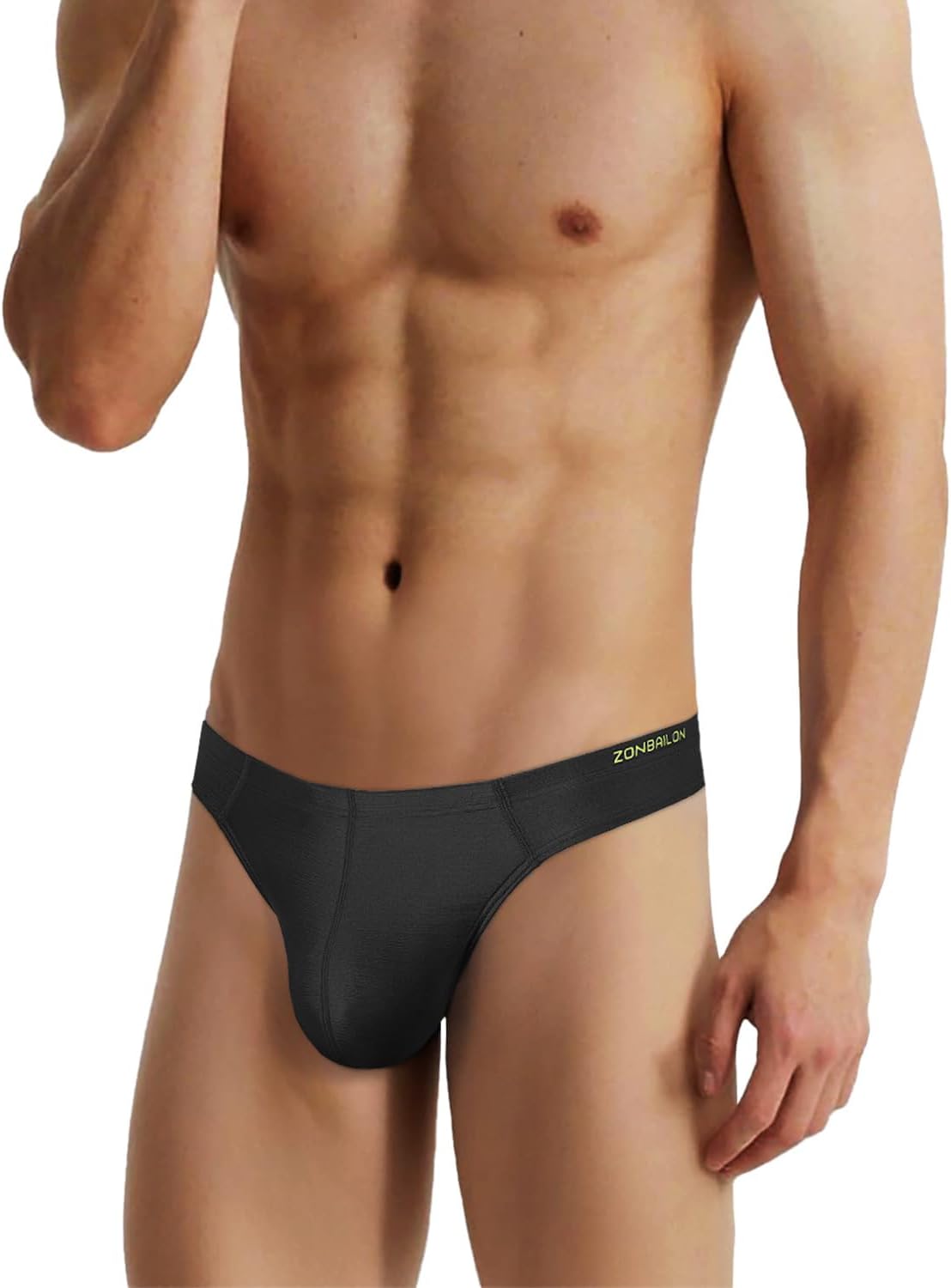 ZONBAILON Mens Thong Breathable Silk Pouch Underwear Sexy Male G-Strings Thong Set Athletic - Image 2