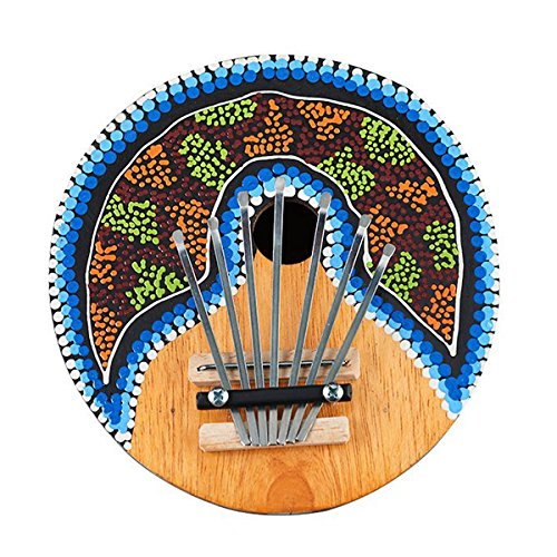VIDOO Kalimba 7 Key Finger Piano Painted Coconut Shell Mbira Likembe Thumb Piano