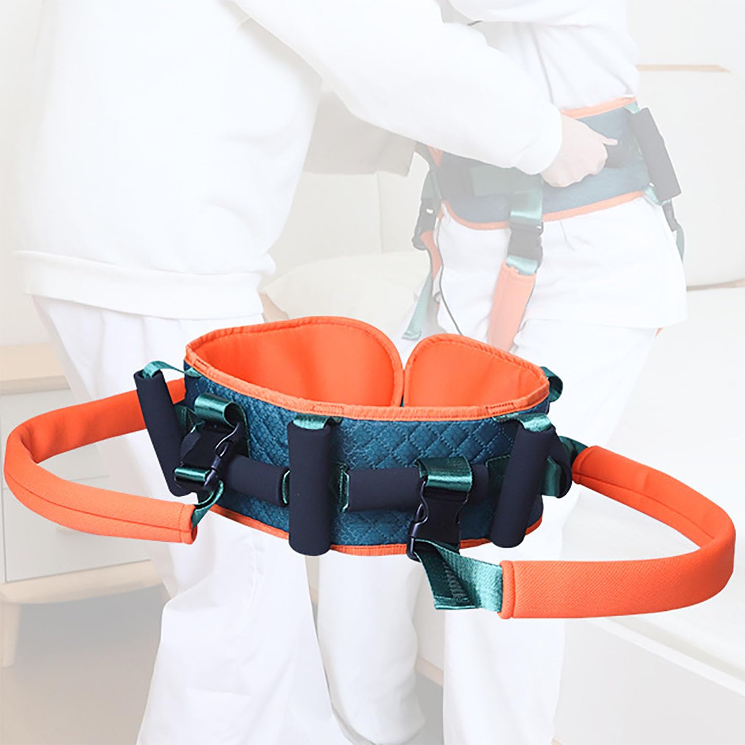 Cinturón De Transferencia para Sillas De Ruedas,Cinturón De Seguridad con Perneras,Cabestrillo para Elevación De Pacientes,Diseñado para Personas Mayores con Movilidad Limitada,XL