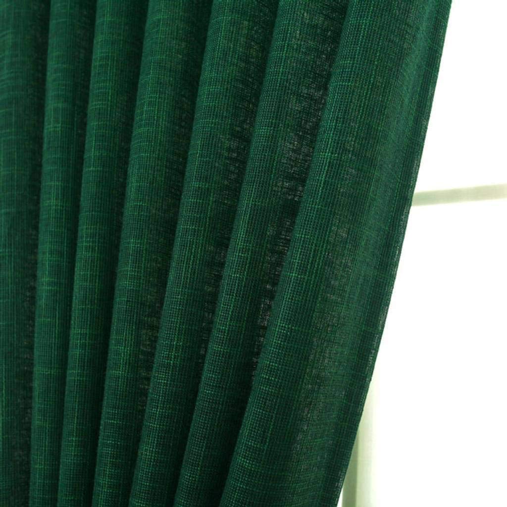 Voile de Lin Opaque Rideau Vintage Vert Foncé Fenêtre Chambre Salon