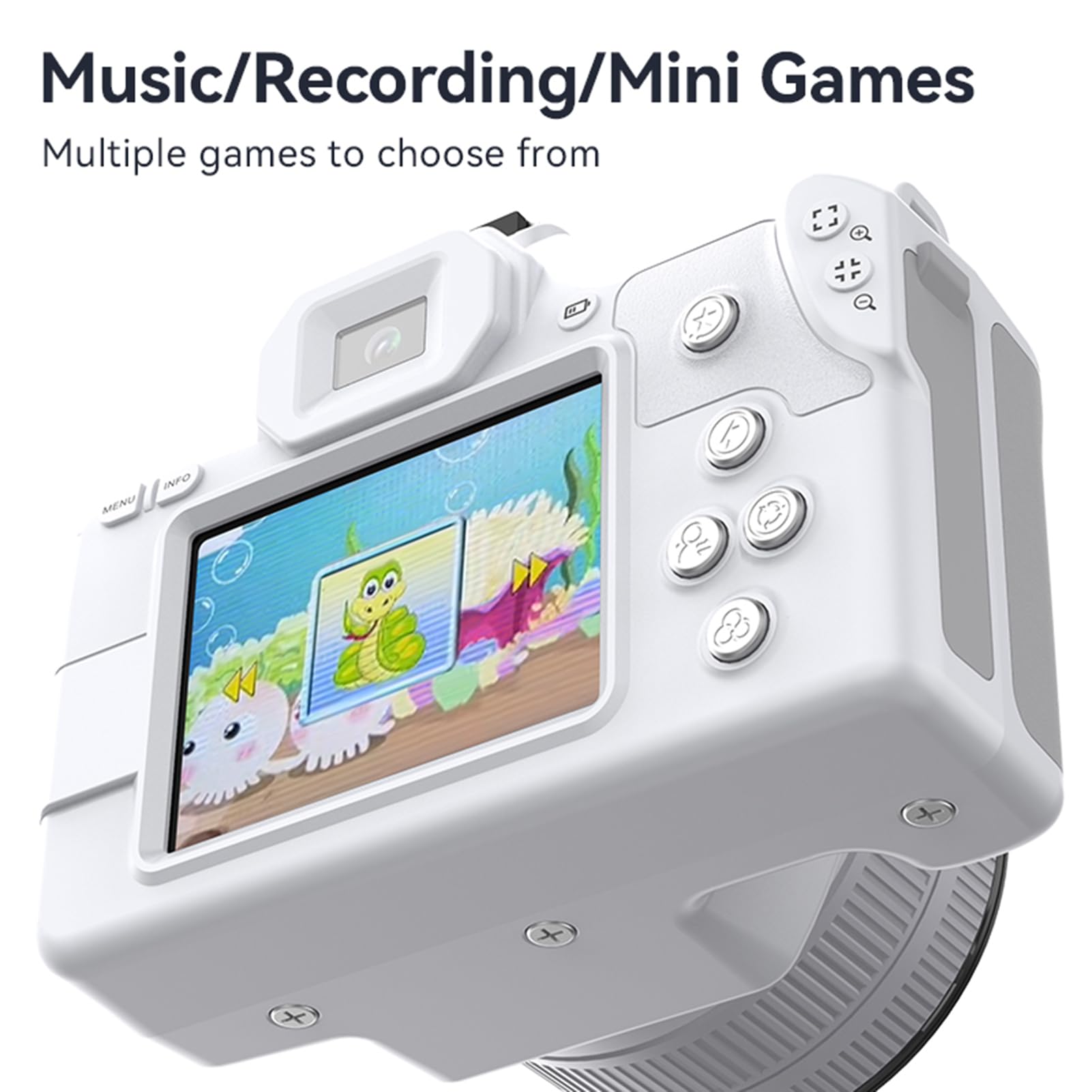 CCYLEZ Camera Digitale 2K, Fotocamera da Vlogging da 48 MP con Zoom 16x, Dual Lente a Schermo da 2,0 Pollici per gli Appassionati di Fotografie Principianti (D11 bianco)