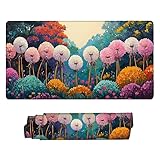 マウスパッド 大型 700 x 300 x 3mm ゲーミングマウスパッド 防水 デスクマット 滑り止めゴム底 おしゃれ キーボードパッド 快適操作性 ゴム底 洗える 耐洗い表面 耐久性 超高密度繊維 仕事 ゲーム オフィス ホーム用 男性用デスクトップアクセサリー （タンポポ) o-646