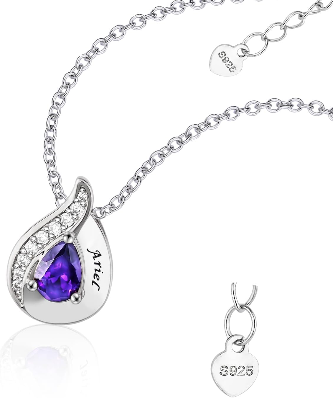 925 Sterling Silver Birthstone Necklace for Women Personalized Mother Necklace with 1-5 Names Personalized Jewelry Gift for Women