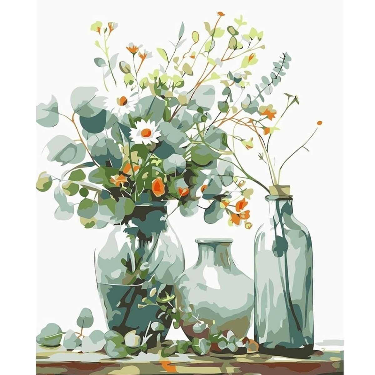 Kit De Pintura Por Números Para Adultos Principiantes, Flores Acrílicas Para Adultos, Kits De Pintura Por Números En Lienzo, Flores, Acuarela, óleo, Pintura De Números Para Adultos, Perfecto Para