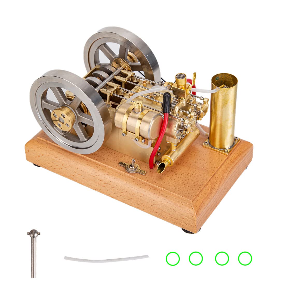 Brickaro Model silnika spalinowego, 5 cm³, chłodzony wodą, poziomo, dwucylindrowy, zestaw do montażu silnika benzynowego, zestaw mini silnika dla entuzjastów techniki
