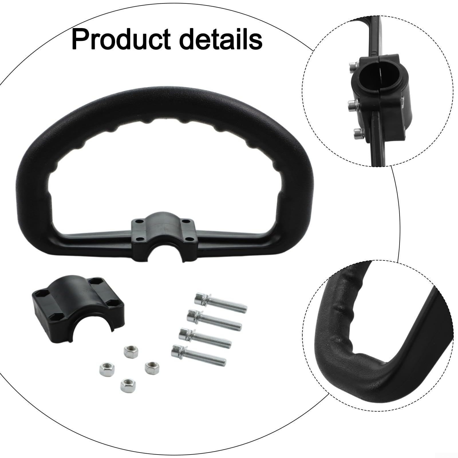 Kit di montaggio per maniglia per decespugliatore, per prato da giardino, pezzo di ricambio ergonomico in metallo PP per decespugliatori laterali e tosaerba a zaino