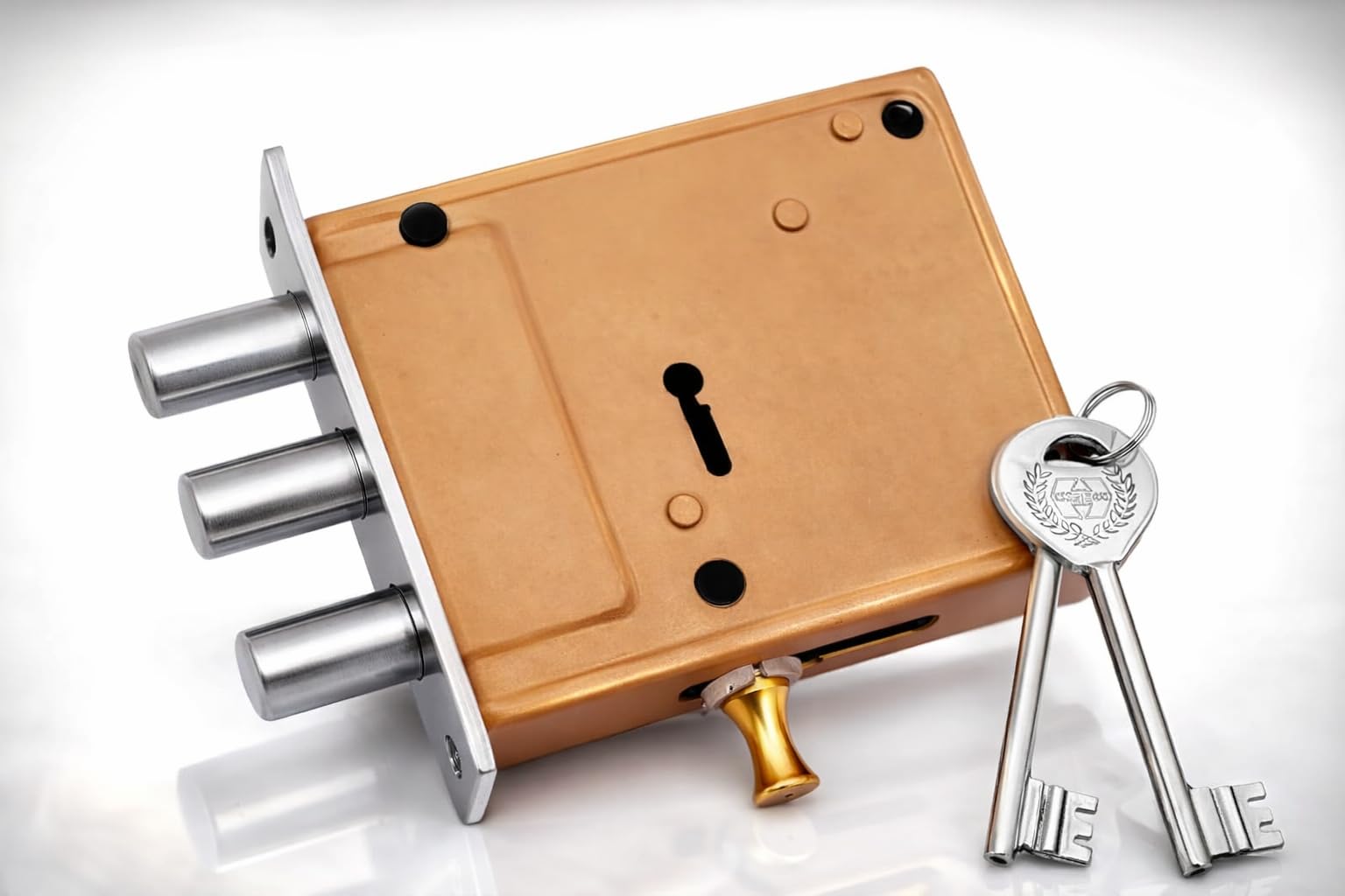 Harrison H-0234 Iron Six Lever Godown& Two Turn/Lock Set (Silver) / 2 in 1-2T-SPL