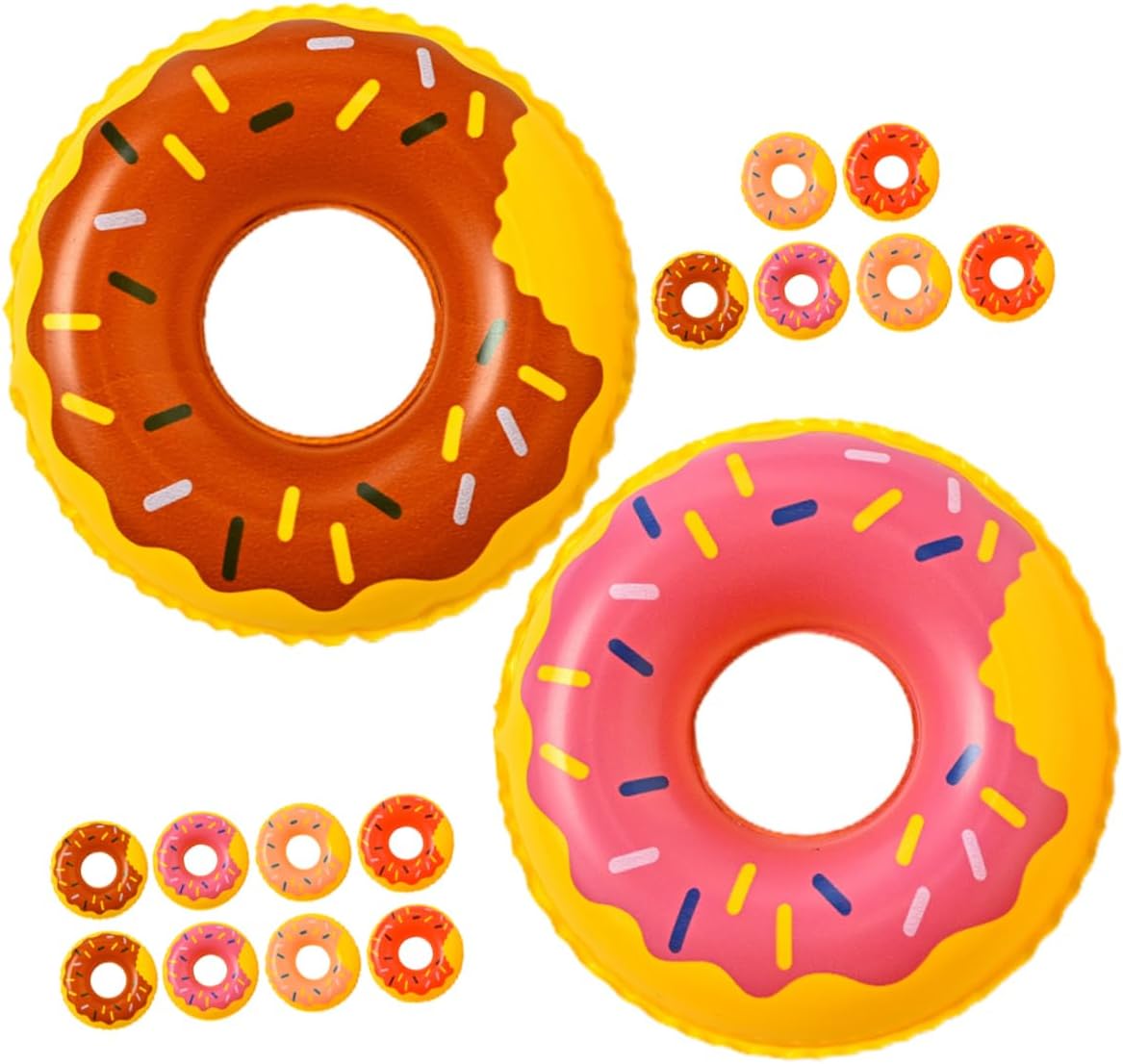 Garneck 5sets 16pcs Miniature Swim Ring Decor Cute Donut Bath for Realistic Pool Party Accessories Material for Bathtub Decoration Color Mix 16pcs*5