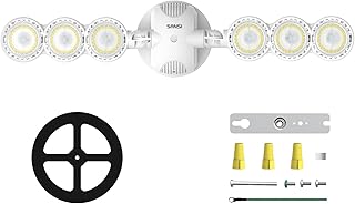 SANSI 6000LM Security Light Outdoor, 45W(600W Equivalent) Dusk to Dawn LED Security Flood Light, ETL Listed, 5000K Daylight IP65 Waterproof LED Flood Light Outdoor for Garage, Patio, Garden