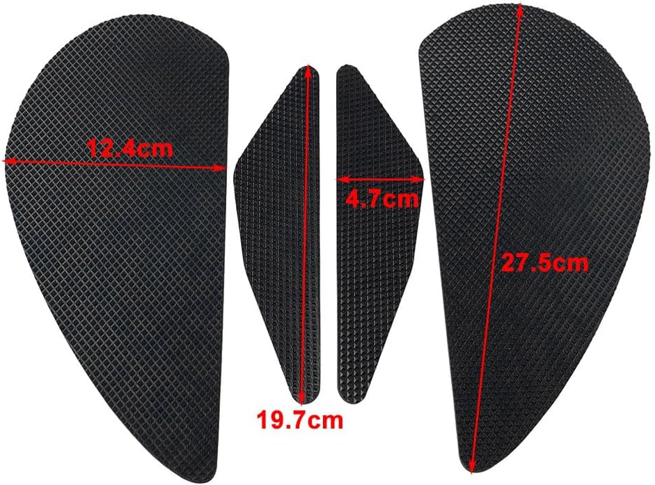 FSFY Tank Slip Protector Traction Sticker Decal Side Pad Gas Knee Grip Black Rubber for Yamaha YZF R1 2002 & 2003 Motorbike 4pcs