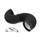 Vent Hose Flexible PVC Aluminum Foil Ducting Dryer Vent Hose for HVAC Ventilation with 2 Clamps (6in 8ft)