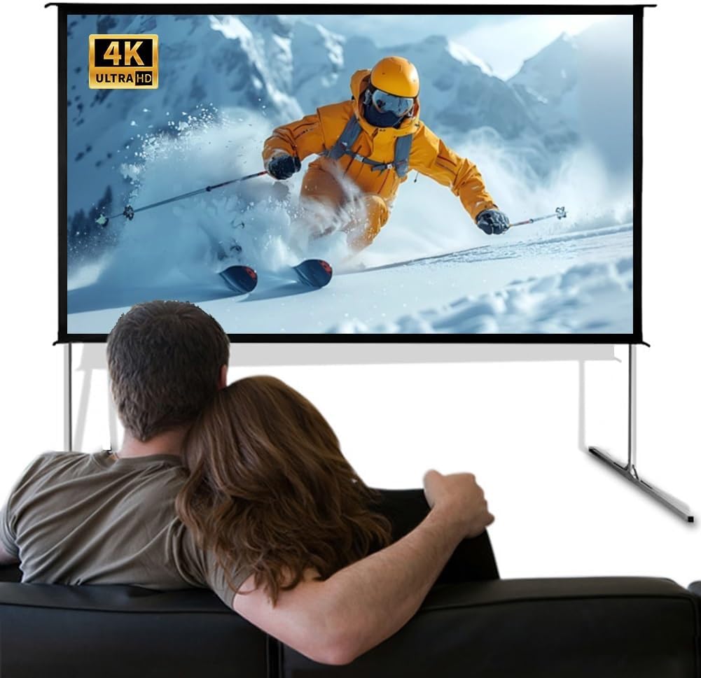 4K フルHD ポータブル プロジェクタースクリーン スタンド付 72 4K フルHD ポータブル プロジェクタースクリーン スタンド付 72