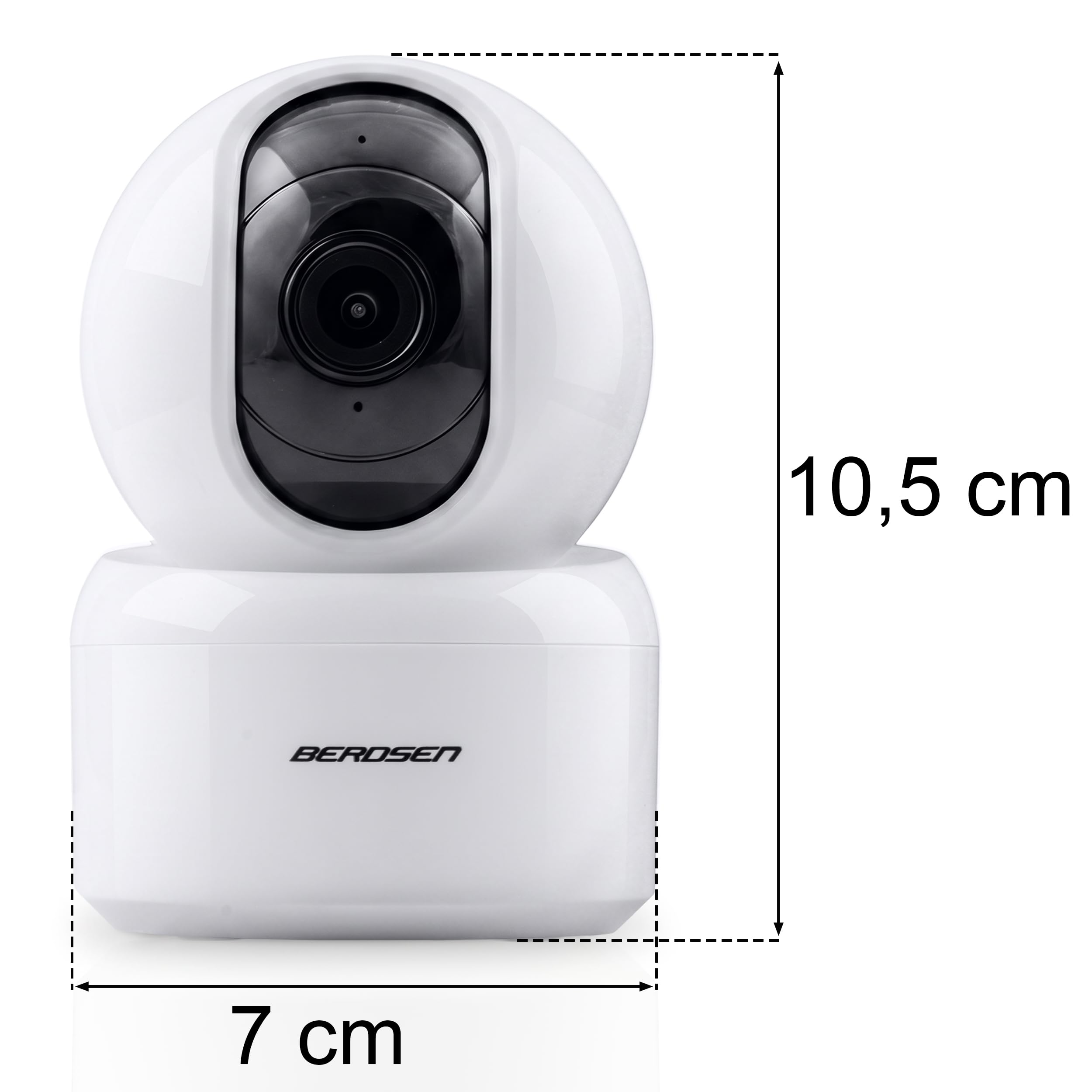 Berdsen Tuya - Cámara IP WiFi 3MP Monitor de bebé con cámara - Giratorio 355°/59° - Modo Nocturno, 4 LED IR, detección de Movimiento, Audio bidireccional, MicroSD