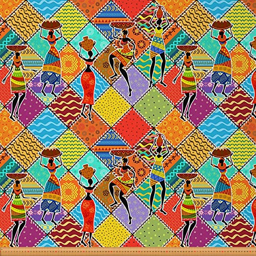 Tissu d'ameublement géométrique multicolore pour coupon de tapisserie et bricolage DIY