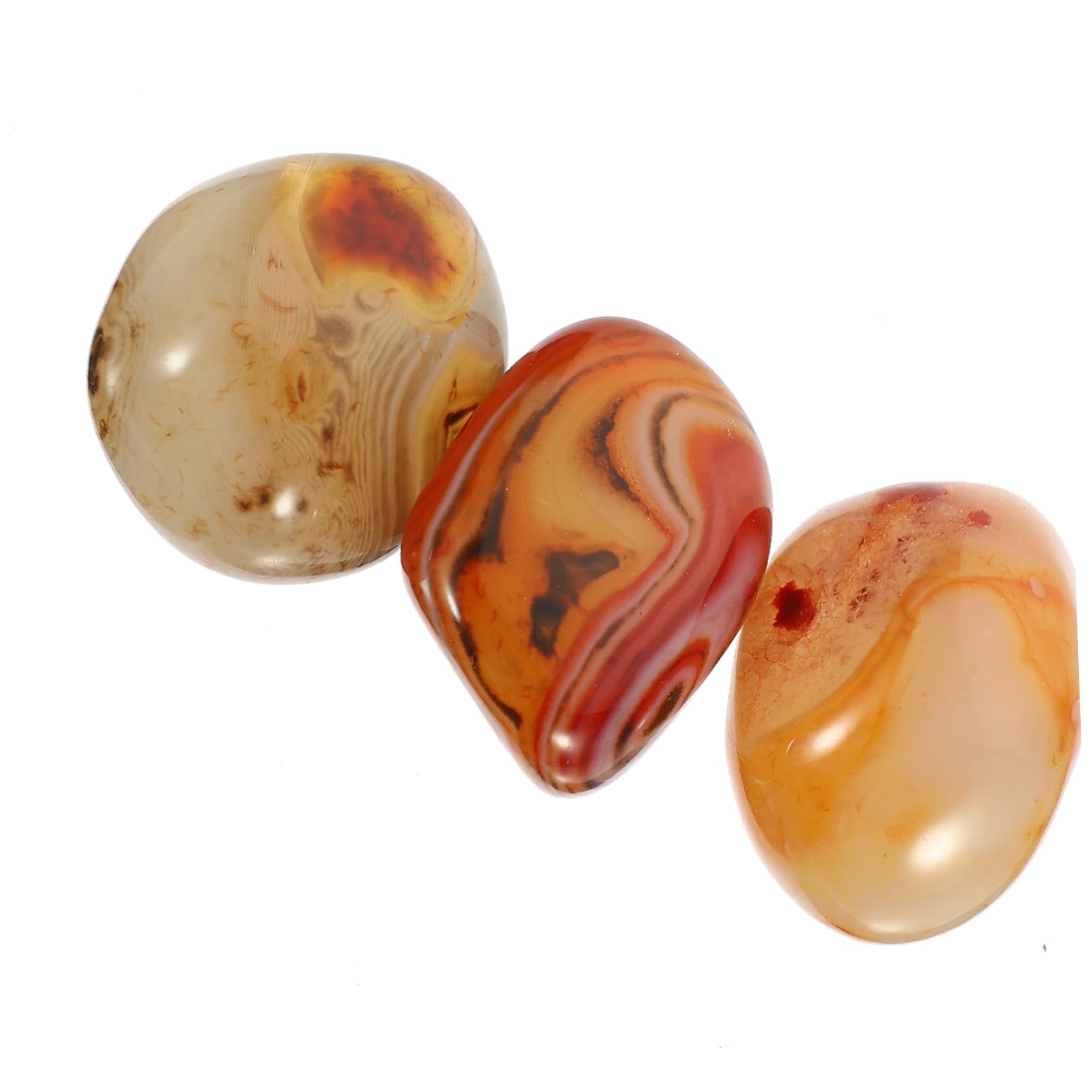 Didiseaon 3pcs Healing Stone Sardonyx Pebble Fish Shaped Plates Agate Decor Cactus Plants Agate Palm Stones Stone Decor Cactus Gravel Crystal Agate Irregular Palm Stone Natural Cherry Tree