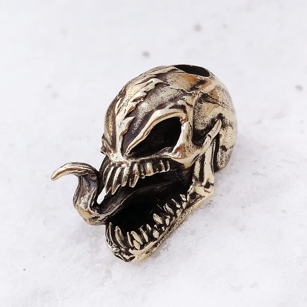 СooB EDC Paracord Bead, Knife Lanyard Bead Venom Skull. Metal Hand-Casted Paracord Beads Pendants for Paracord Knives Lanyards 1Pcs/Lot
