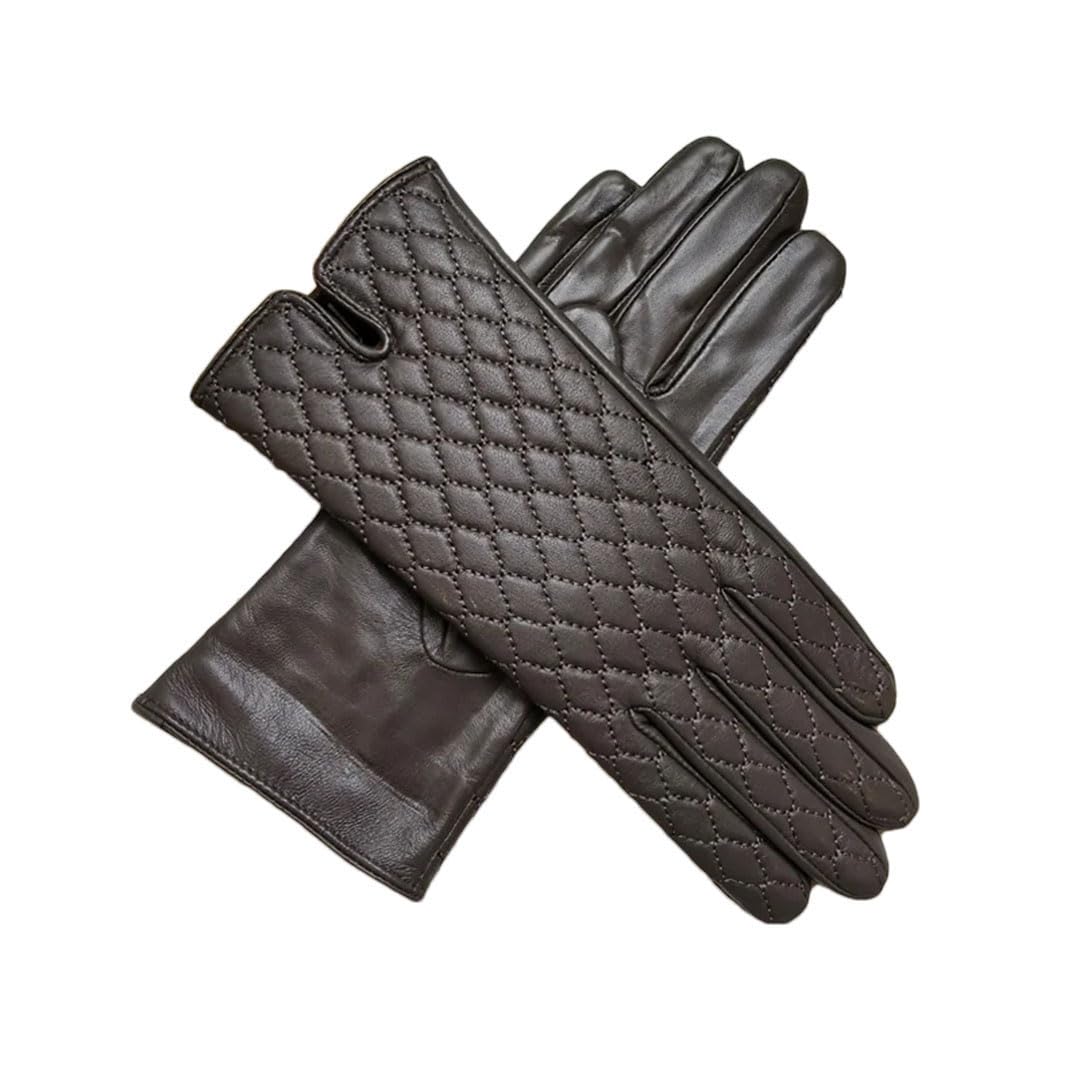 Damen Schaffell Handschuhe mit Touchscreen Fleece Futter zum Reiten und Fahren Handschuhe Dunkelgrau 9 8.5