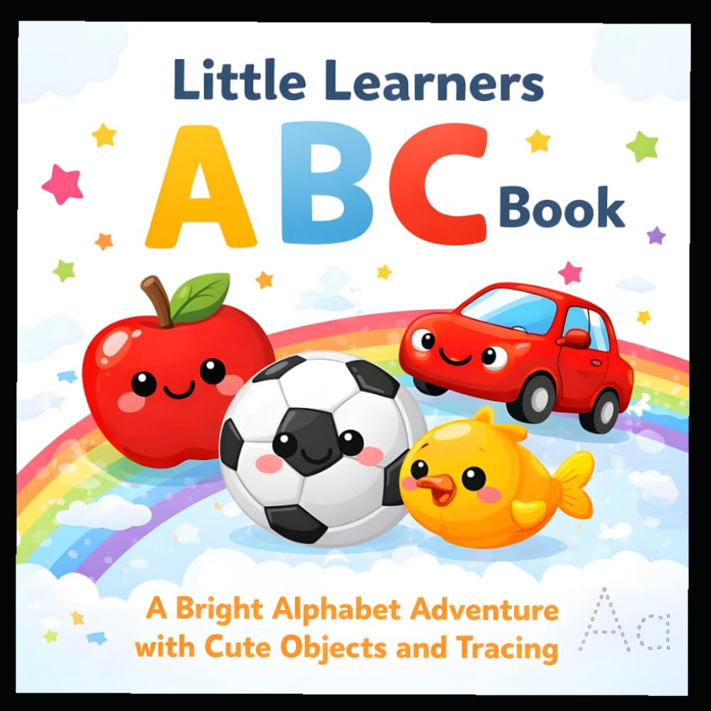 Little Learners ABC Book: A Bright Alphabet Adventure with Cute Objects and Tracing alphabet letters.