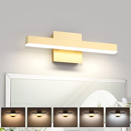 Joossnwell Joossnwell Bathroom Vanity Lights Fixtures Over Mirror Dimmable 5CCT LED Gold Bathroom Light Fixtures Modern Bath Wall Lamps Bar Lighting 15.75 Inch Long 12W
