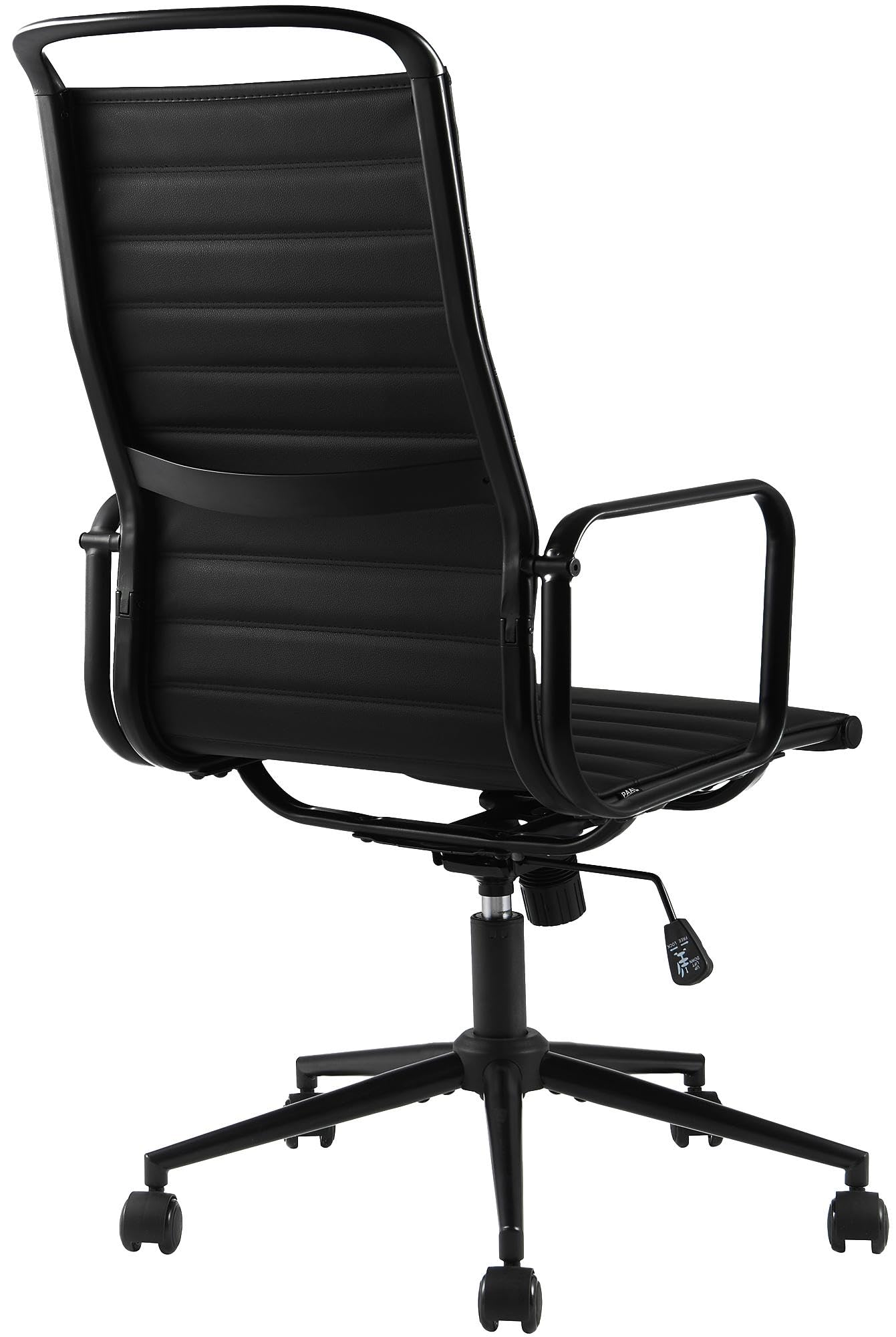 CLP Bürostuhl ergonomisch Nelson, Schreibtischstuhl mit Wippmechanismus, höhenverstellbar und drehbar, Sitzfläche aus Kunstleder, Farbe:schwarz